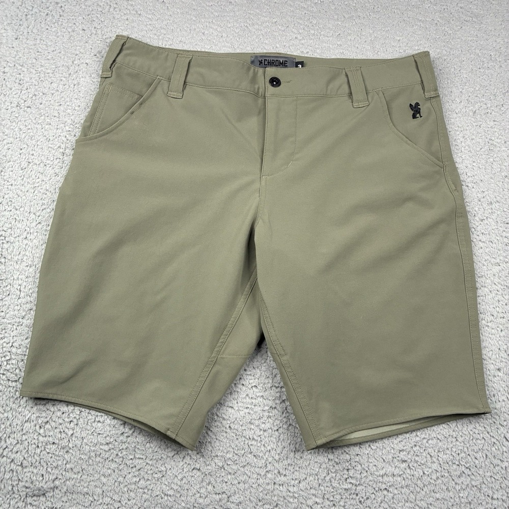 Chrome Industries Nylon Stretch Cycling Casual Shorts Men's 36 Green Performance